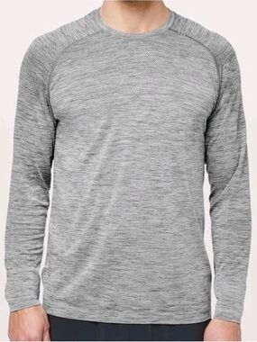 Lululemon Men’s Size L Metal Vent Tech Long Sleeve Shirt Gray Gym Workout Casual